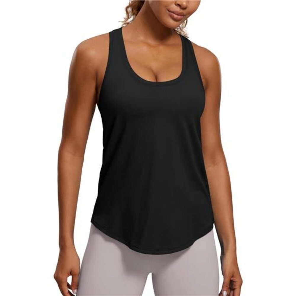 Womens Pima Cotton Racerback Workout Tank Tops Scoop Neck Athletic